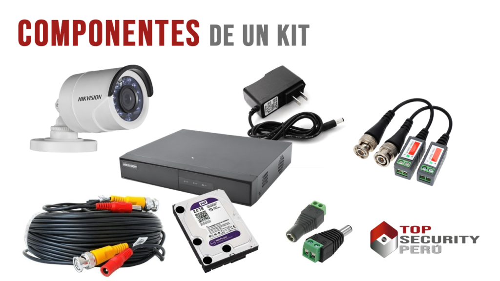 componentes de kit de cámaras de seguridad