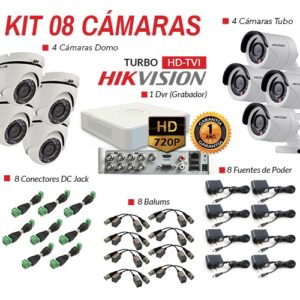 KIT 8 Cámaras HD 720P HIKVISION 1 KIT 8 Cámaras HD 720P HIKVISION - Imagen 1