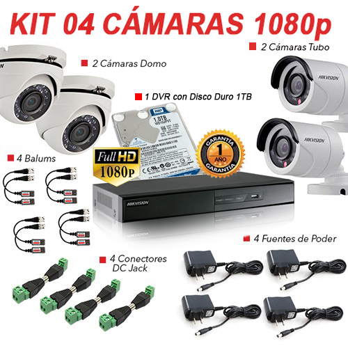 Kit Cámaras Videovigilancia Seguridad Vigilancia CCTV