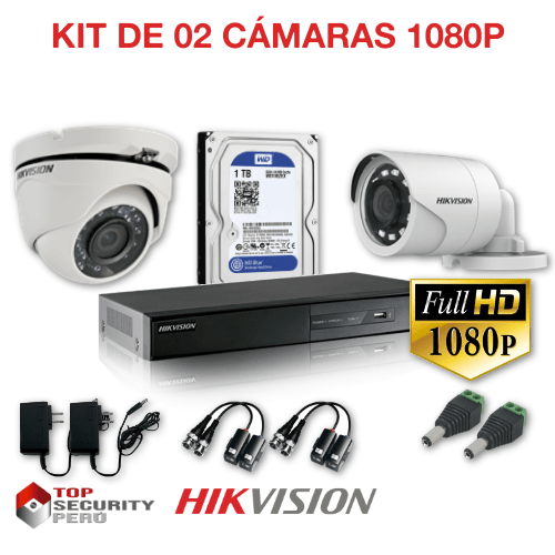 KIT 2 CAMARAS DE SEGURIDAD HD 1080P - Top Security