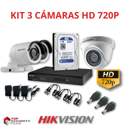 KIT Camaras de seguridad HD 720P HIKVISION - Top Security
