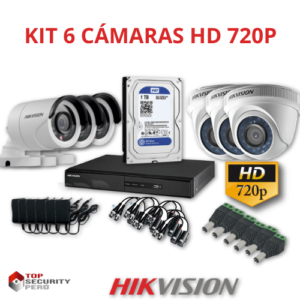 KIT 6 CÁMARAS DE SEGURIDAD HD 720P HIKVISION - Imagen 1